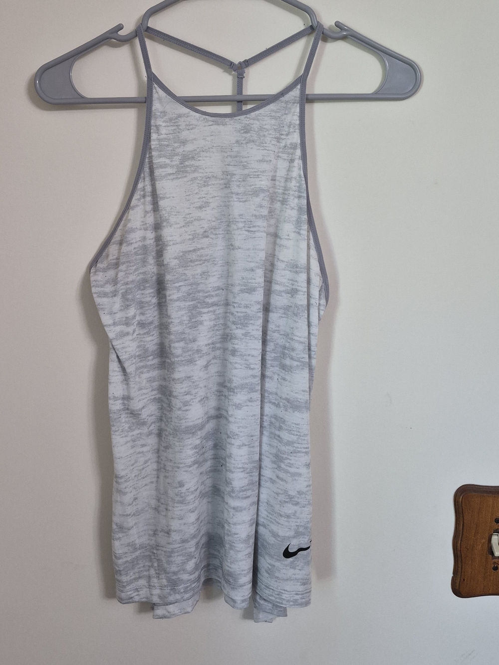 Nike Grey Marled Tank Top with Swoosh Size Small